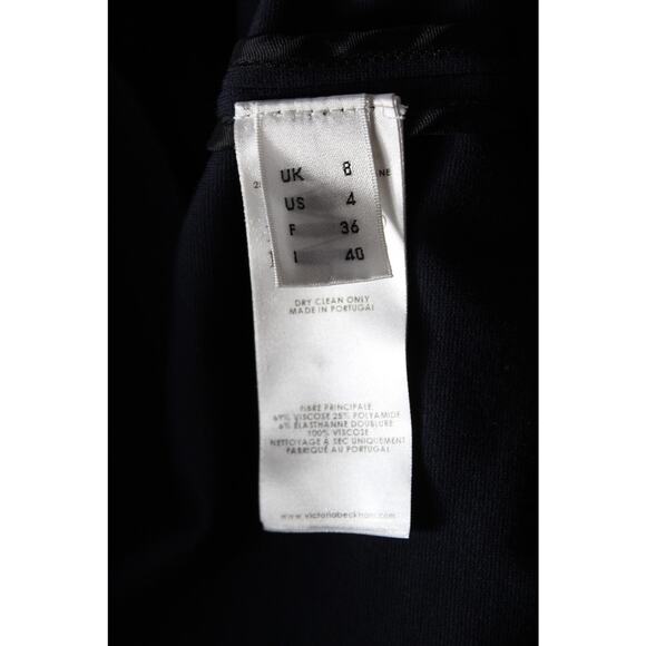 Victoria Victoria Beckham Dark Navy Utility Jacket Zip Closure Belted Size 4 - Picture 5 of 12